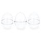 Set of 3 Clear Plastic Standing Egg Ornaments 3.58 Inches (91 mm)
